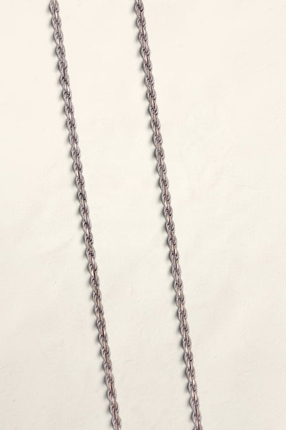 14K White Gold Rope Necklace