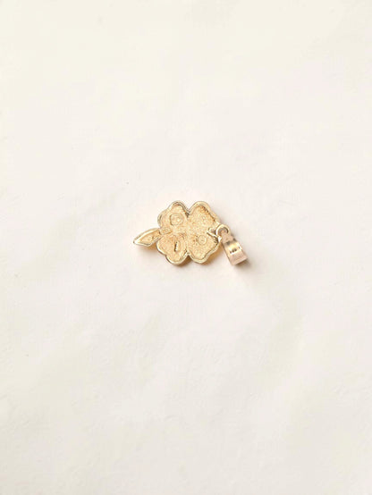 14K Yellow Gold Four Leaf Clover Pendant
