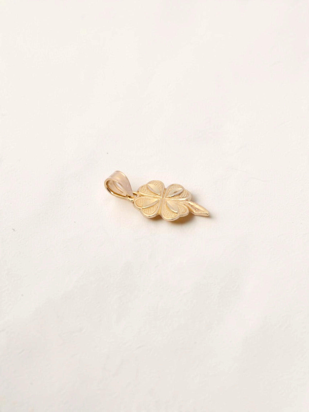 14K Yellow Gold Four Leaf Clover Pendant