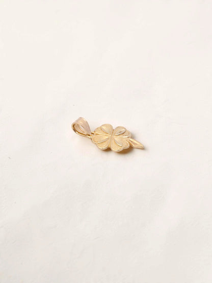 14K Yellow Gold Four Leaf Clover Pendant