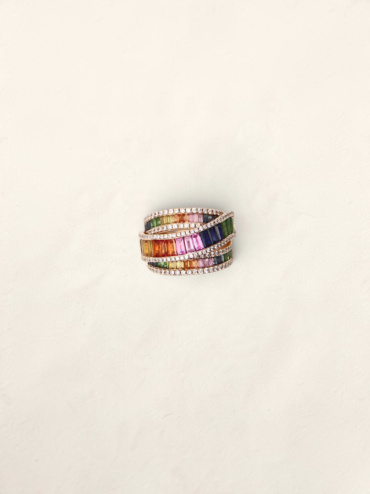 14K Yellow Gold EFFY Rainbow Sapphire Ring