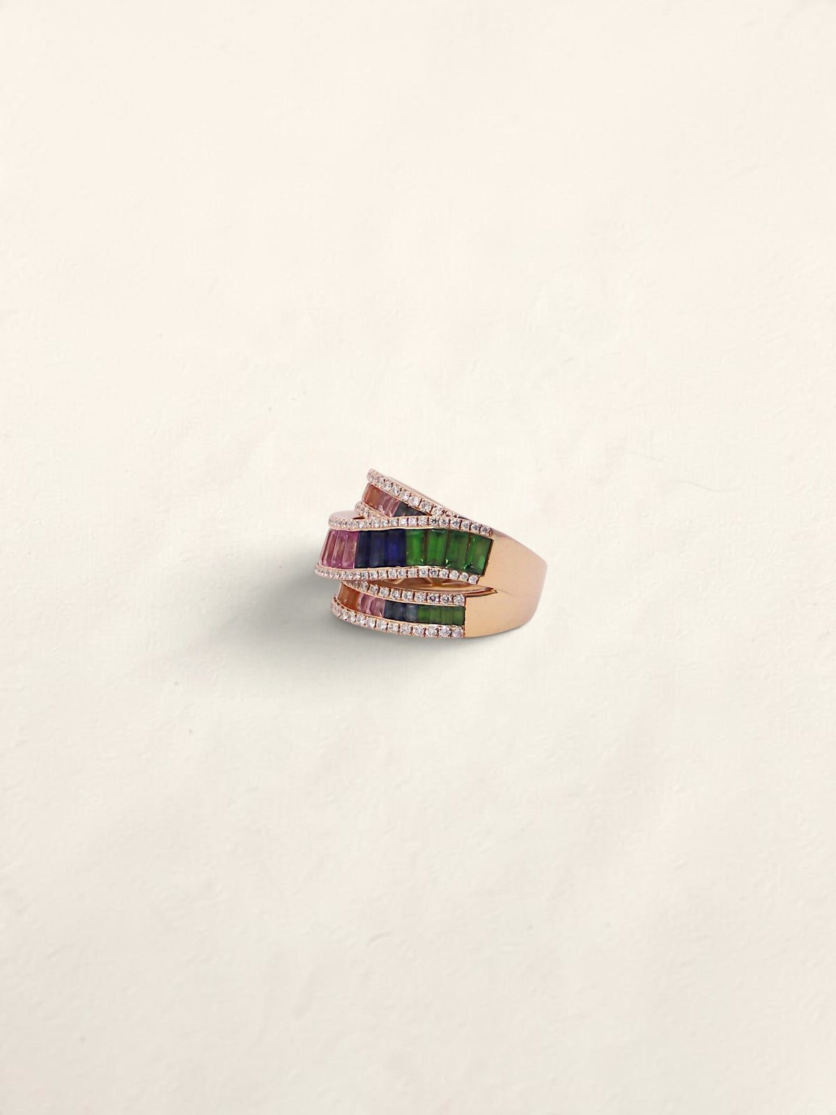 14K Yellow Gold EFFY Rainbow Sapphire Ring