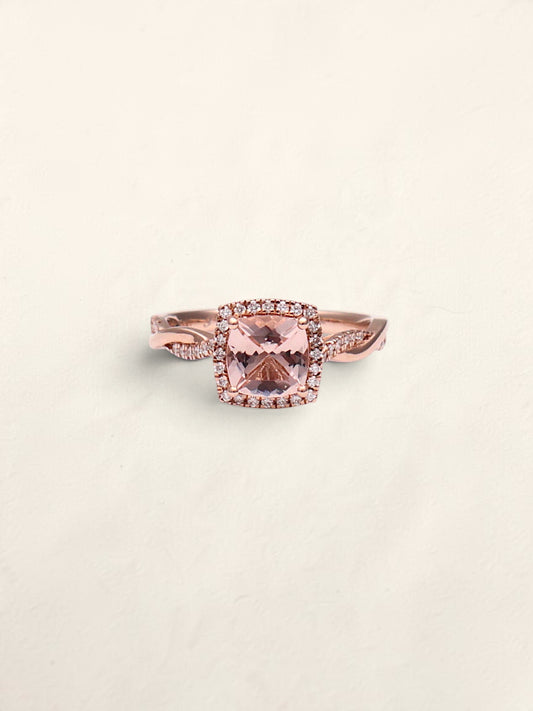 14k RG Cushion Ring