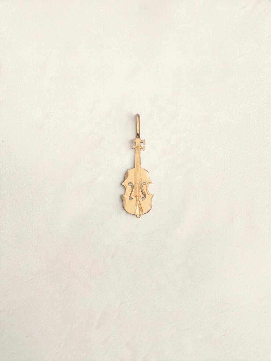 14k Gold Violin Pendant