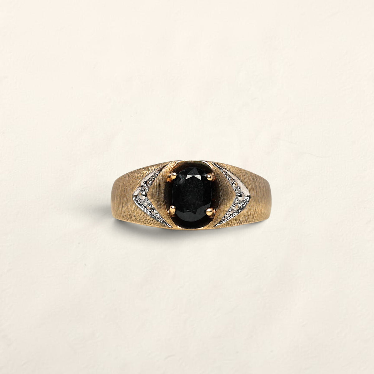 10K Gold Ring with Black Spinel
