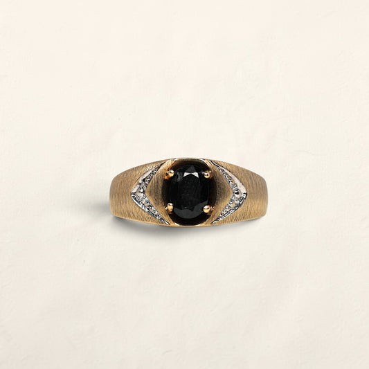 10K Gold Ring with Black Spinel