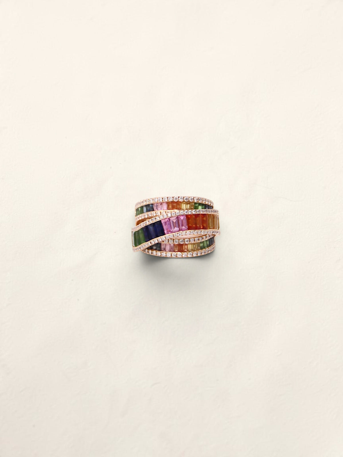14K Yellow Gold EFFY Rainbow Sapphire Ring