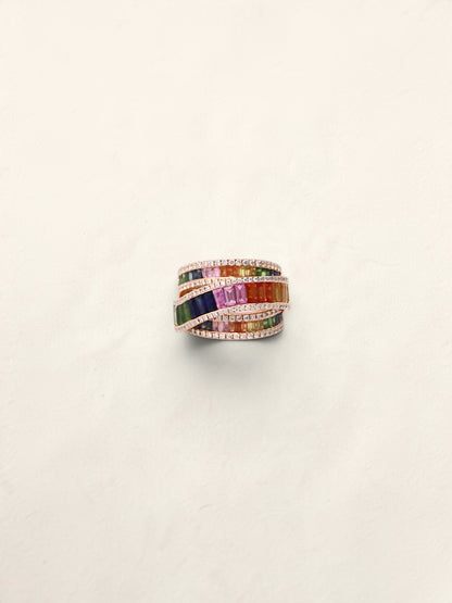 14K Yellow Gold EFFY Rainbow Sapphire Ring