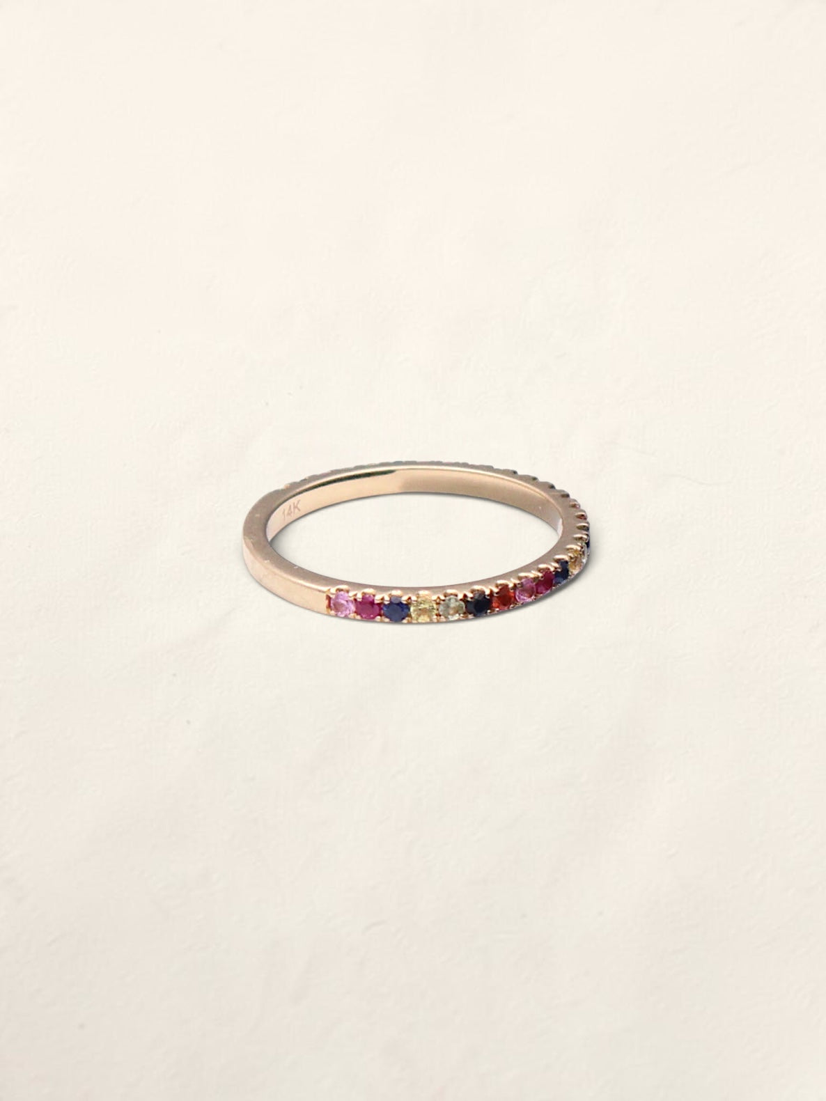 14k Multi-color Topaz Accent Band