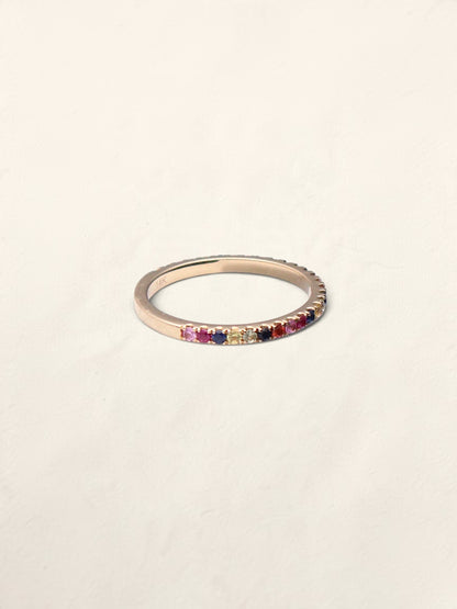 14k Multi-color Topaz Accent Band