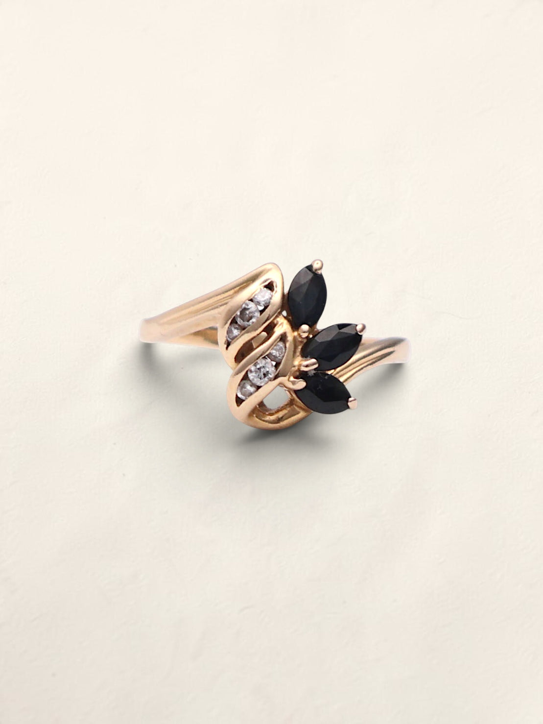 14k Diamond Onyx Ring