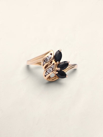 14k Diamond Onyx Ring
