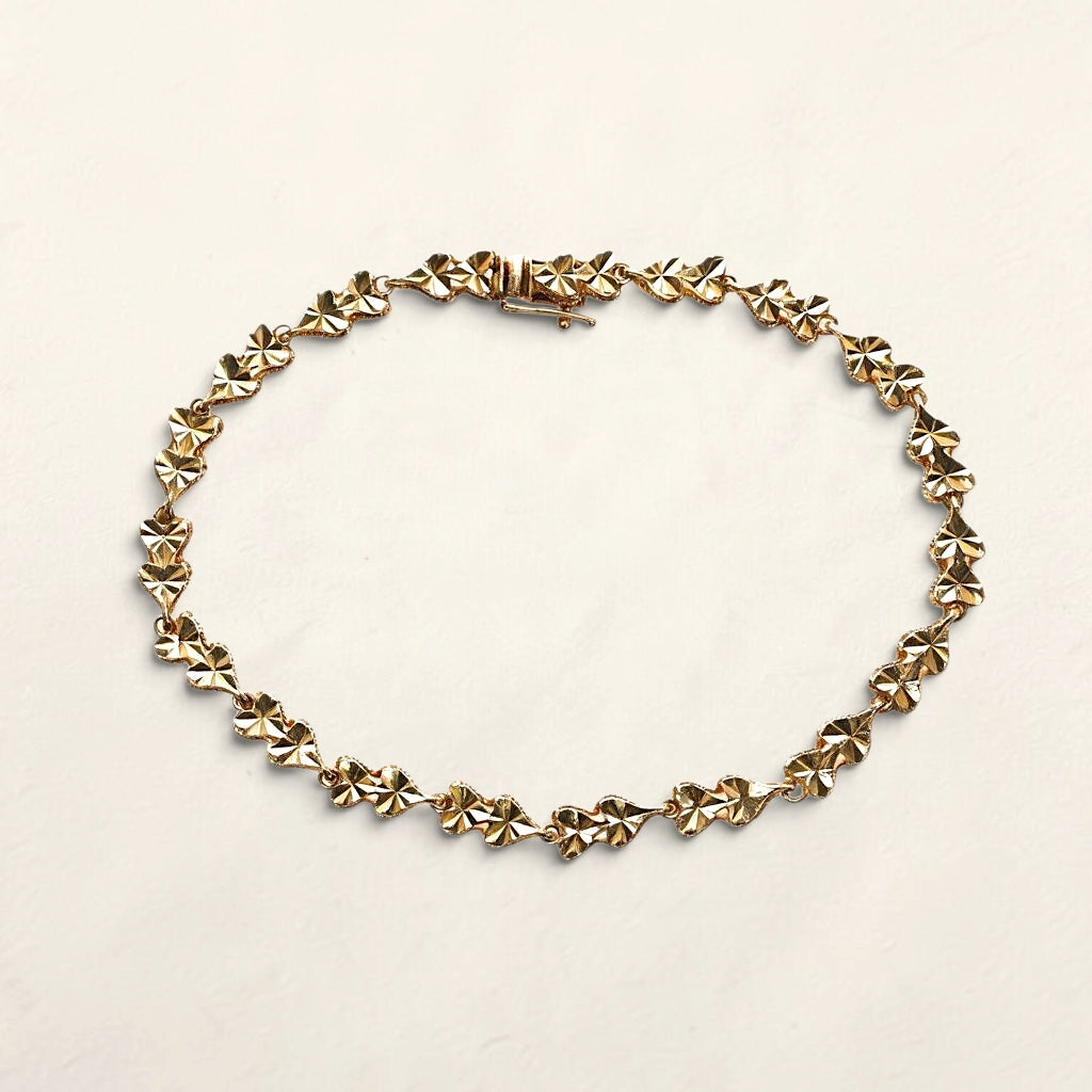 14K Yellow Gold Heart Bracelet