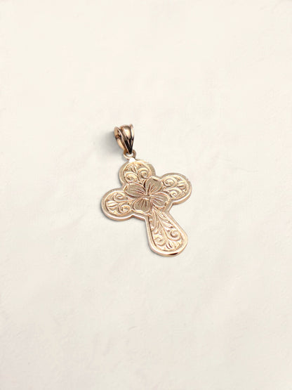 14k Reversible Cross Pendant