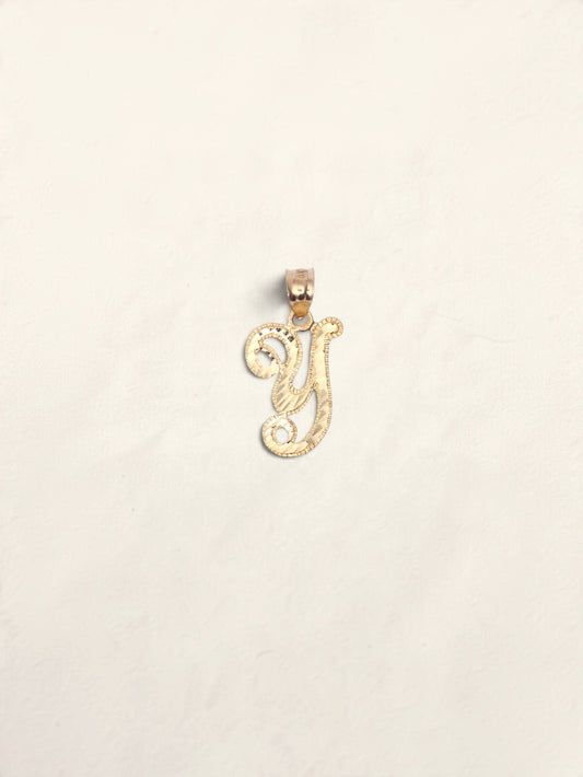 14K Yellow Gold 'Y' Initial Pendant