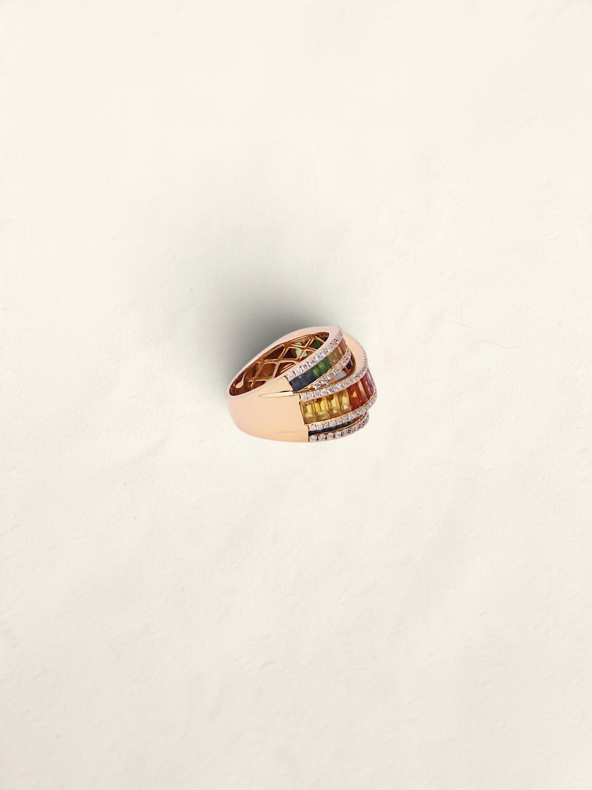 14K Yellow Gold EFFY Rainbow Sapphire Ring