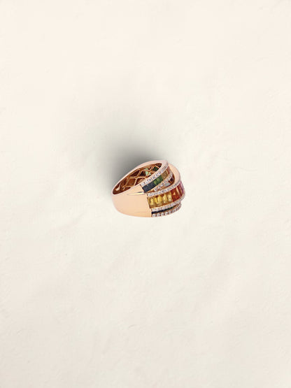 14K Yellow Gold EFFY Rainbow Sapphire Ring
