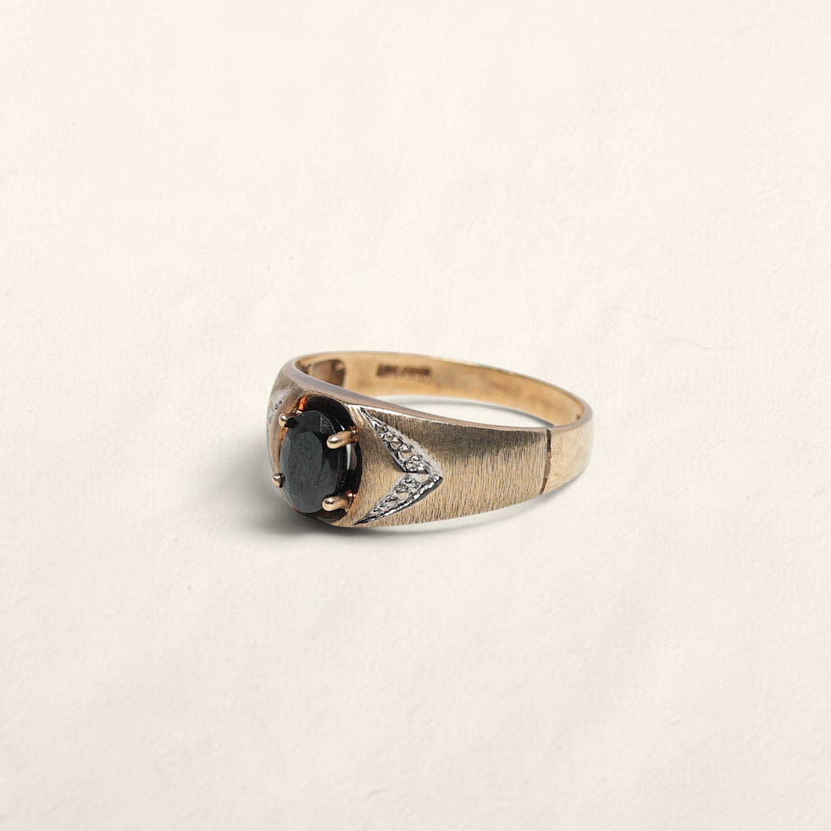 10K Gold Ring with Black Spinel
