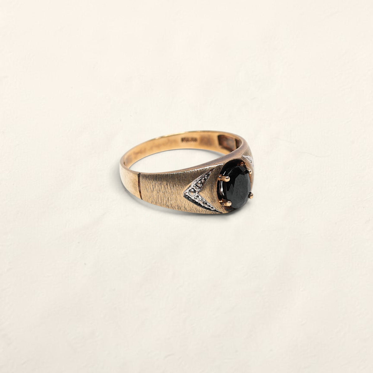 10K Gold Ring with Black Spinel