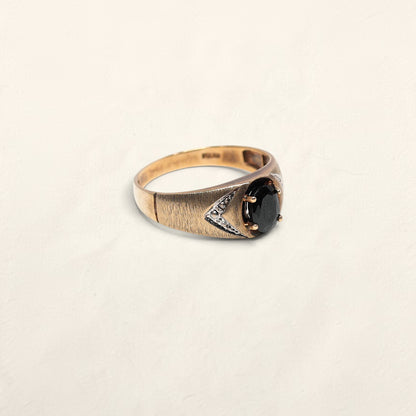 10K Gold Ring with Black Spinel