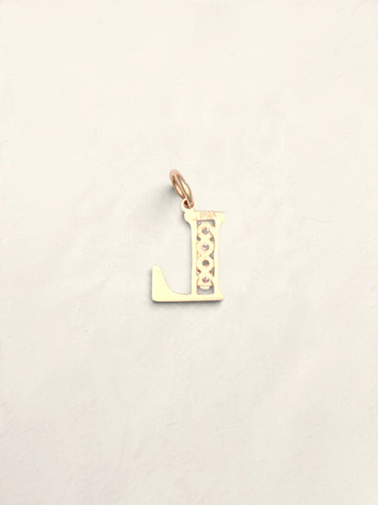 14k Letter "L" Diamond Pendant