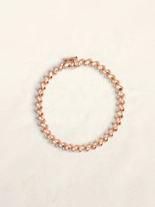 14K Rose Gold Disco Bracelet