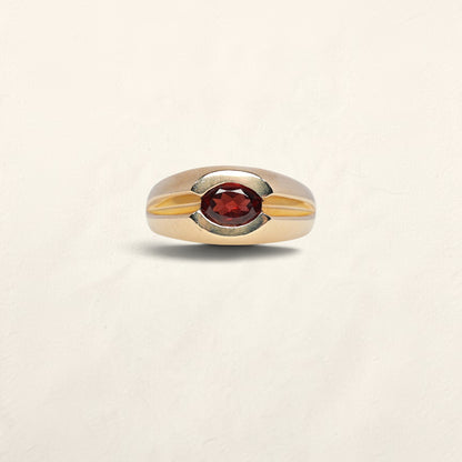 10K Gold Ring with Oval Garnet