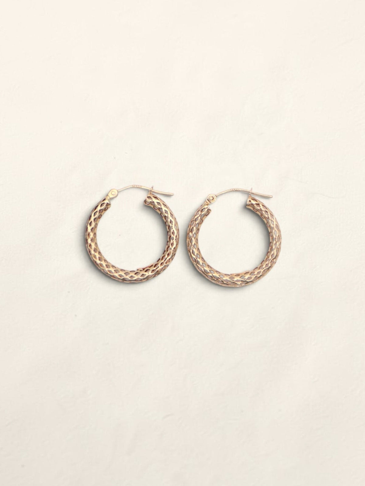 14k Gold Mesh Hoop Earrings