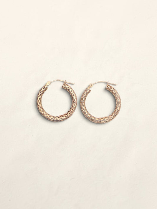 14k Gold Mesh Hoop Earrings