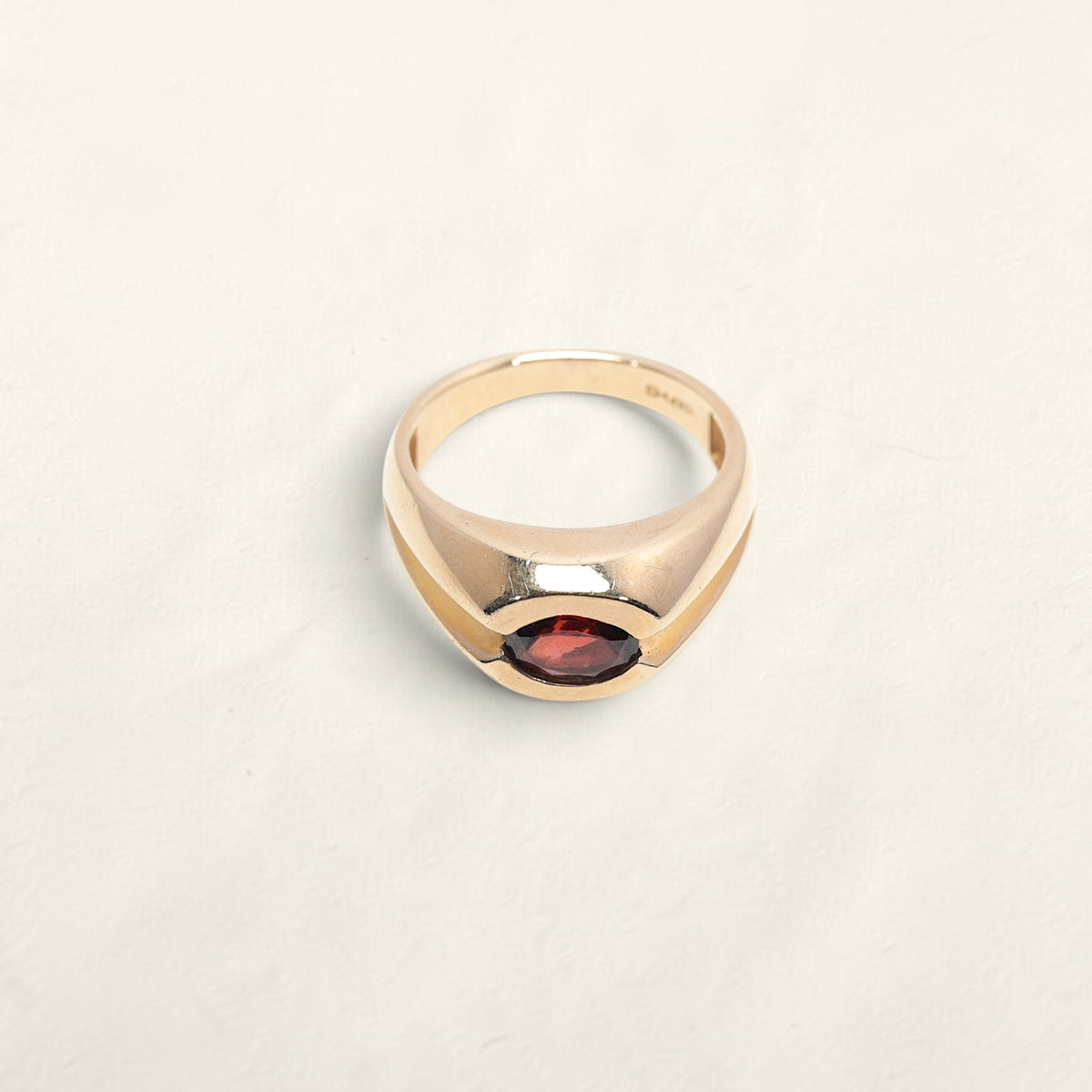 10K Gold Ring with Oval Garnet