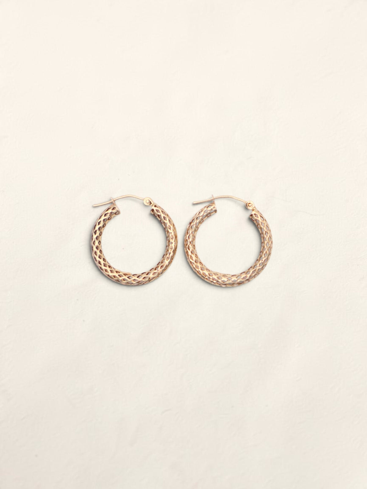 14k Gold Mesh Hoop Earrings