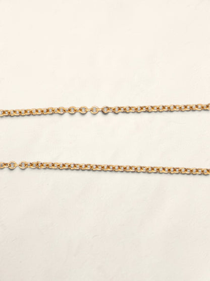 14K Yellow Gold Beaded Quartz Drop Necklace
