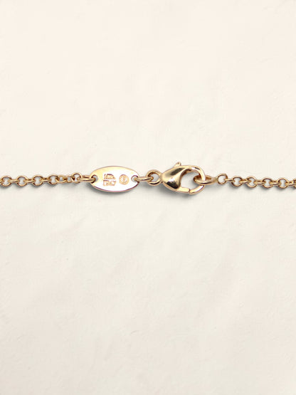 14K Yellow Gold Beaded Quartz Drop Necklace