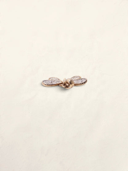 10K Two-Tone Diamond Butterfly Pendant