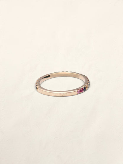14k Multi-color Topaz Accent Band
