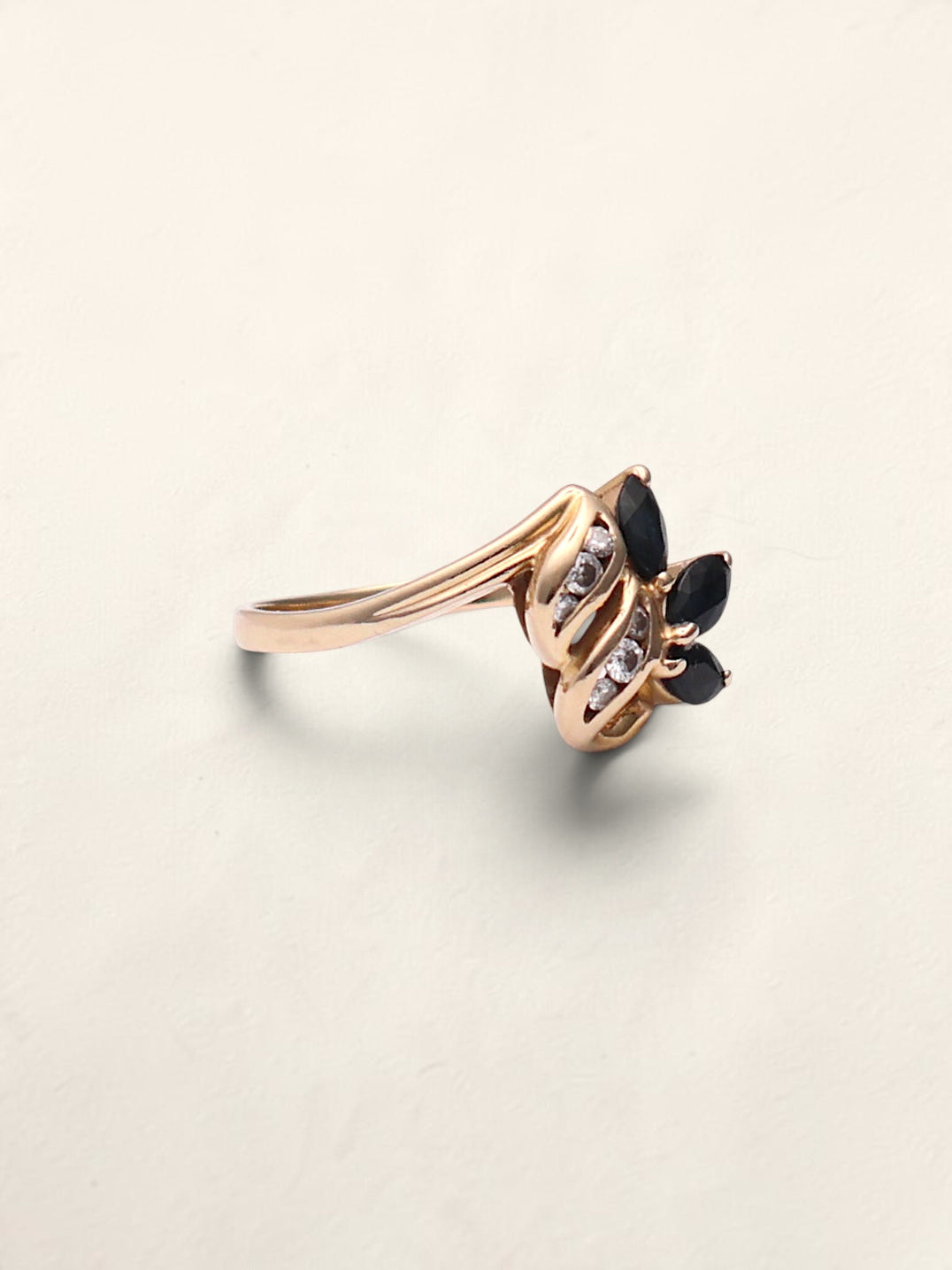 14k Diamond Onyx Ring