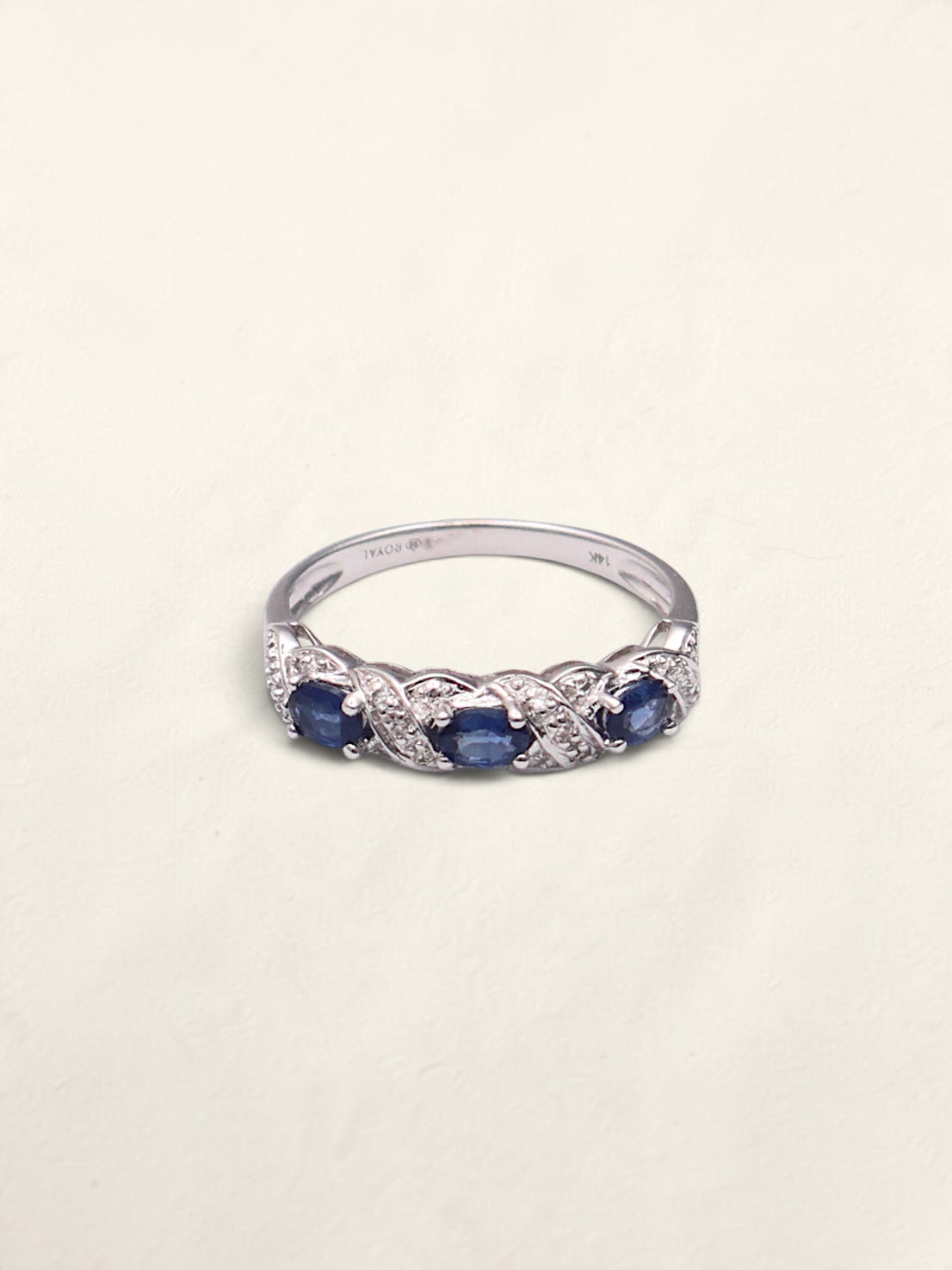 14k White Gold Sapphire & Diamond Band