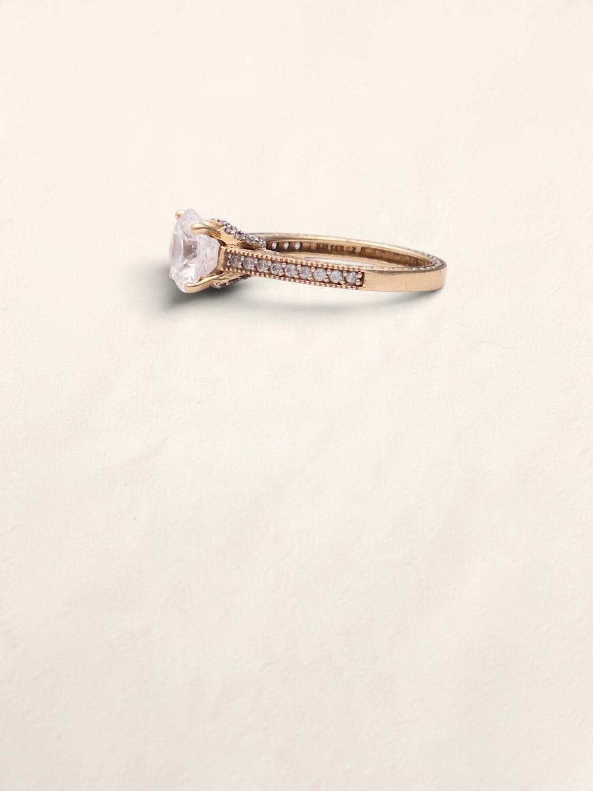 14k CZ Engagement Ring