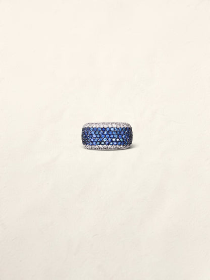 14K White Gold LeVian Sapphire and Diamond Ring