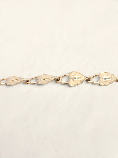 14K Yellow Gold Heart Lock and Key Bracelet