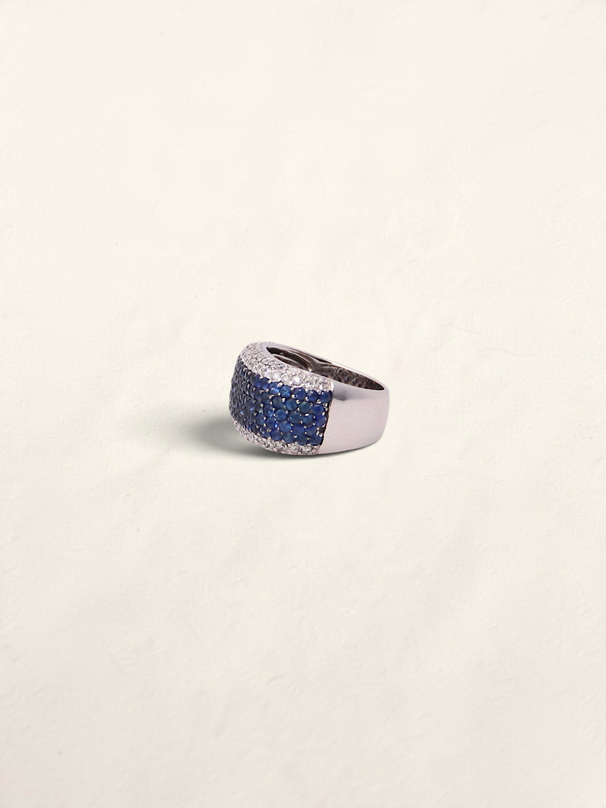 14K White Gold LeVian Sapphire and Diamond Ring