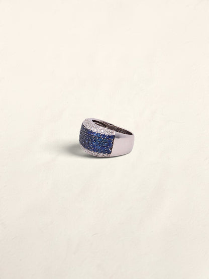 14K White Gold LeVian Sapphire and Diamond Ring