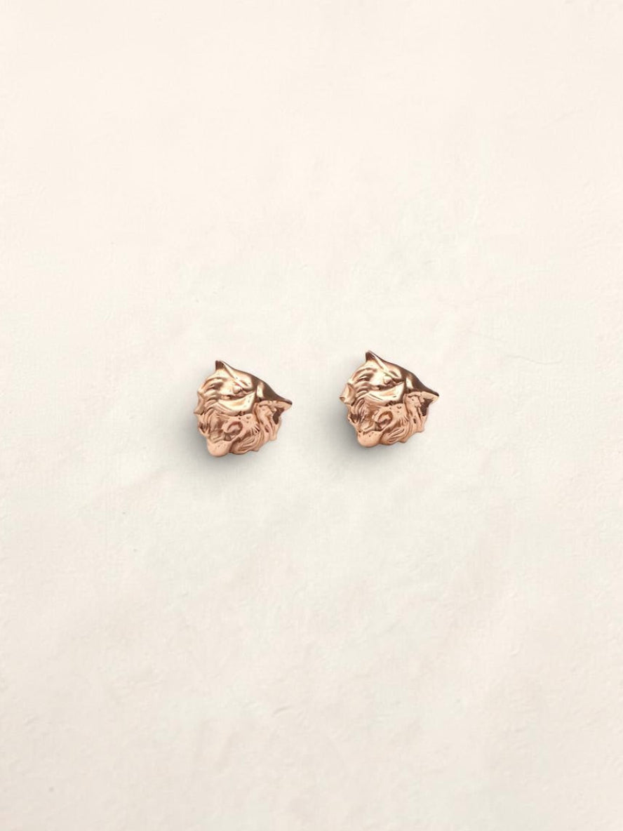 14k Lion Earrings