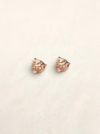 14k Lion Earrings
