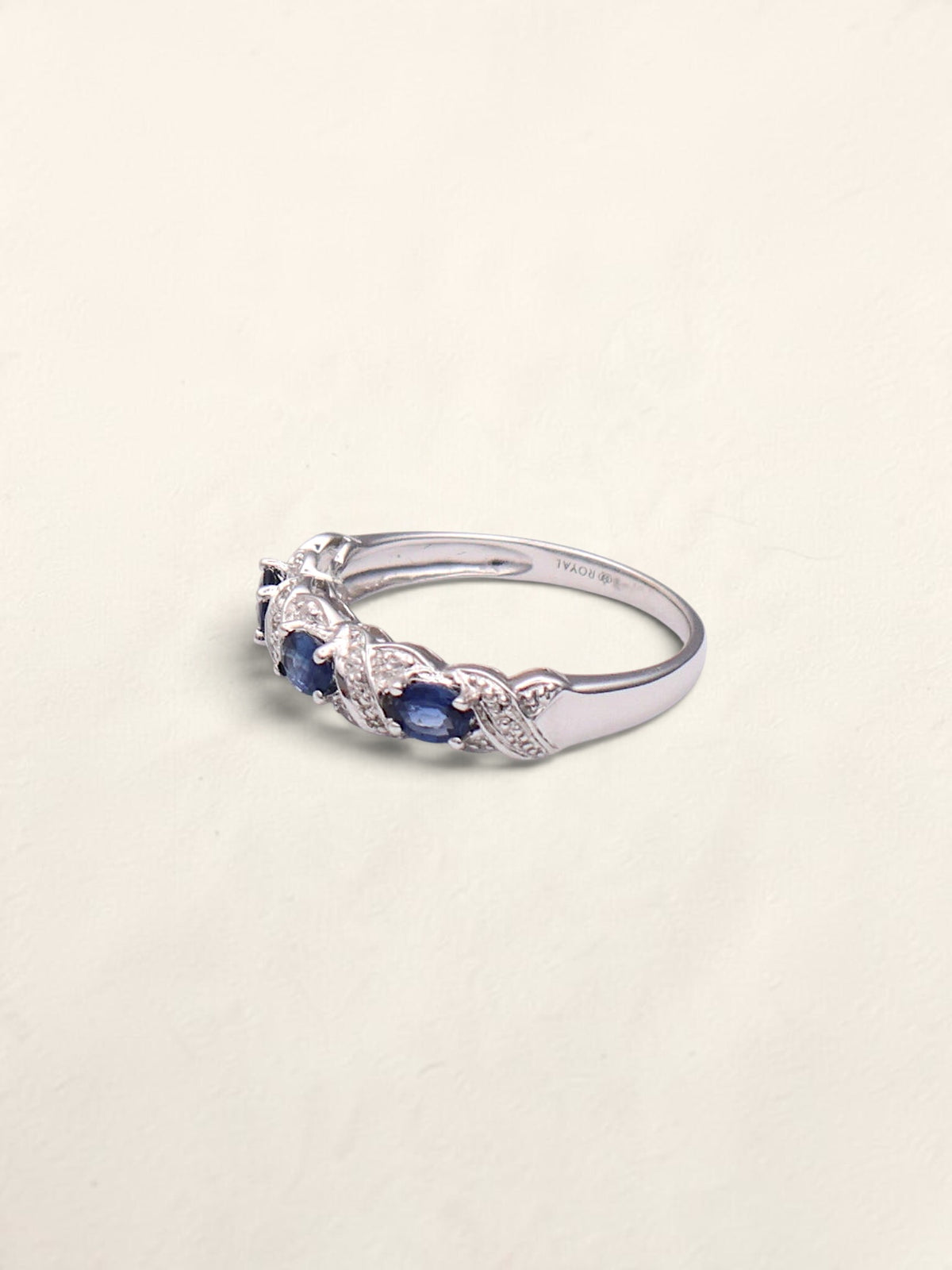 14k White Gold Sapphire & Diamond Band