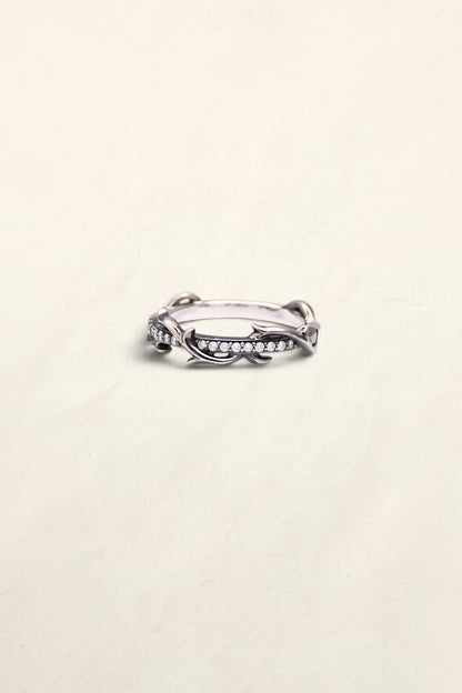 14K Black and White Gold Diamond Wedding Band