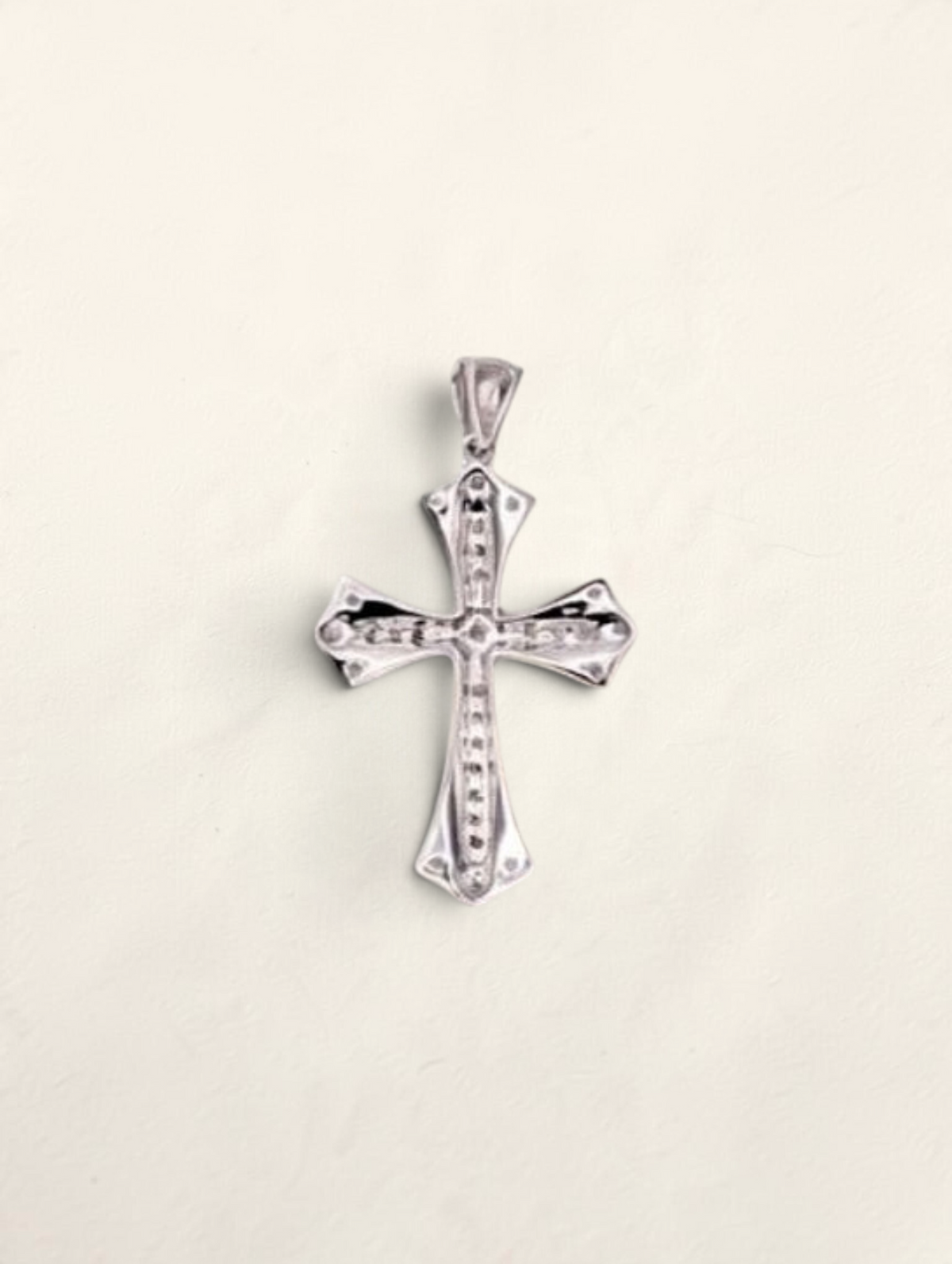 Zafrah 10k white gold cross pendant featuring 0.31ctw round diamonds in a polished metal finish