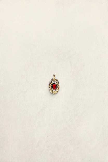 14K Yellow Gold Garnet Pendant