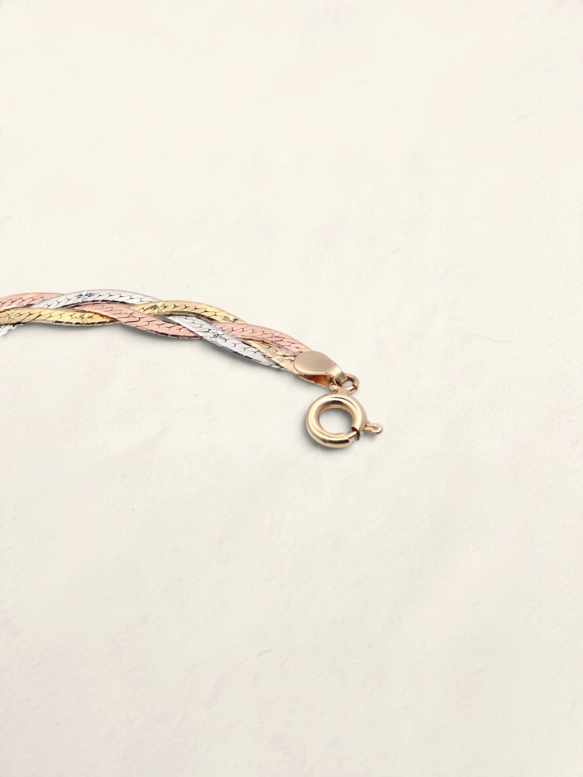 14K Tri-Tone Braided Bracelet