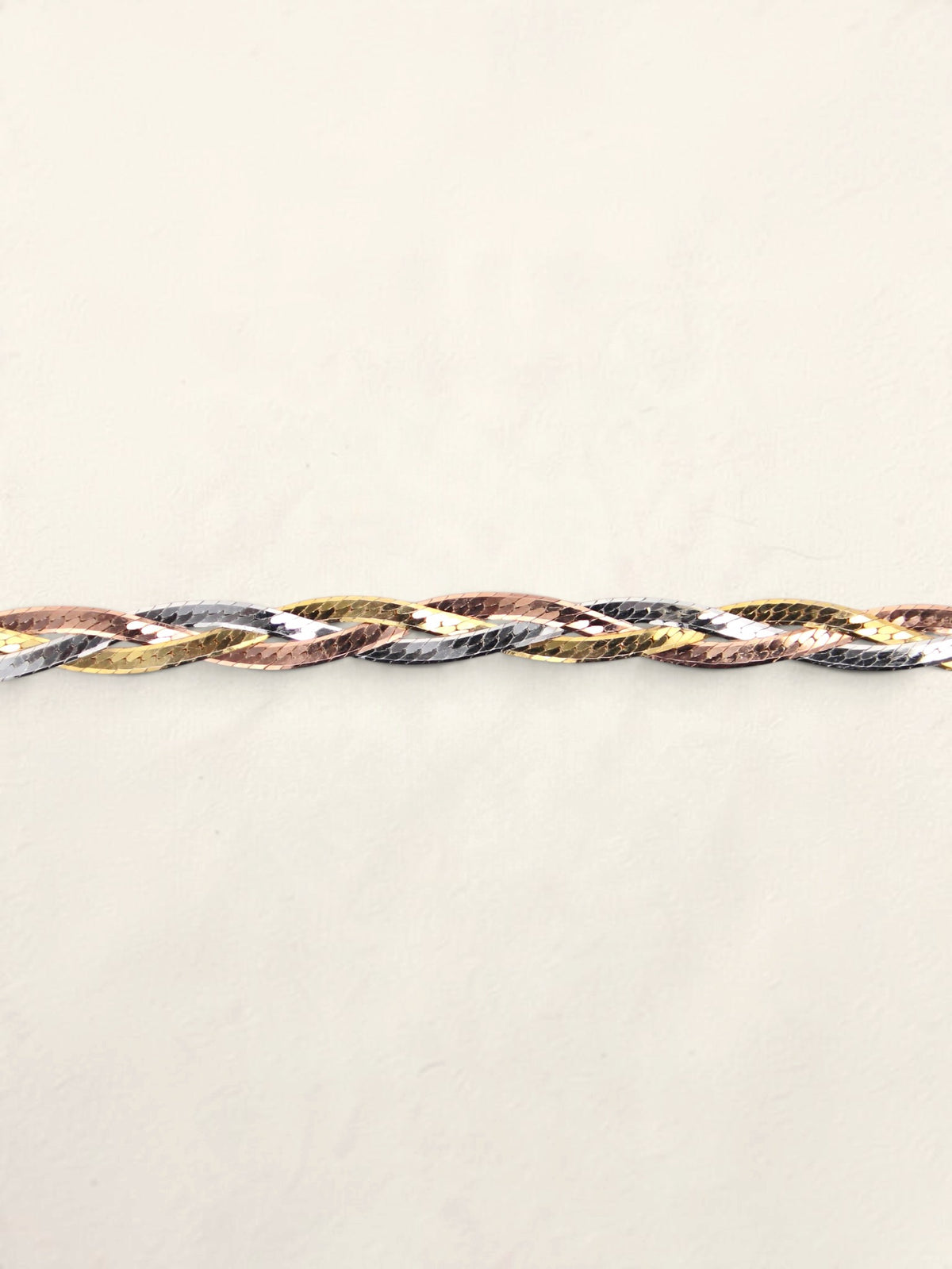 14K Tri-Tone Braided Bracelet